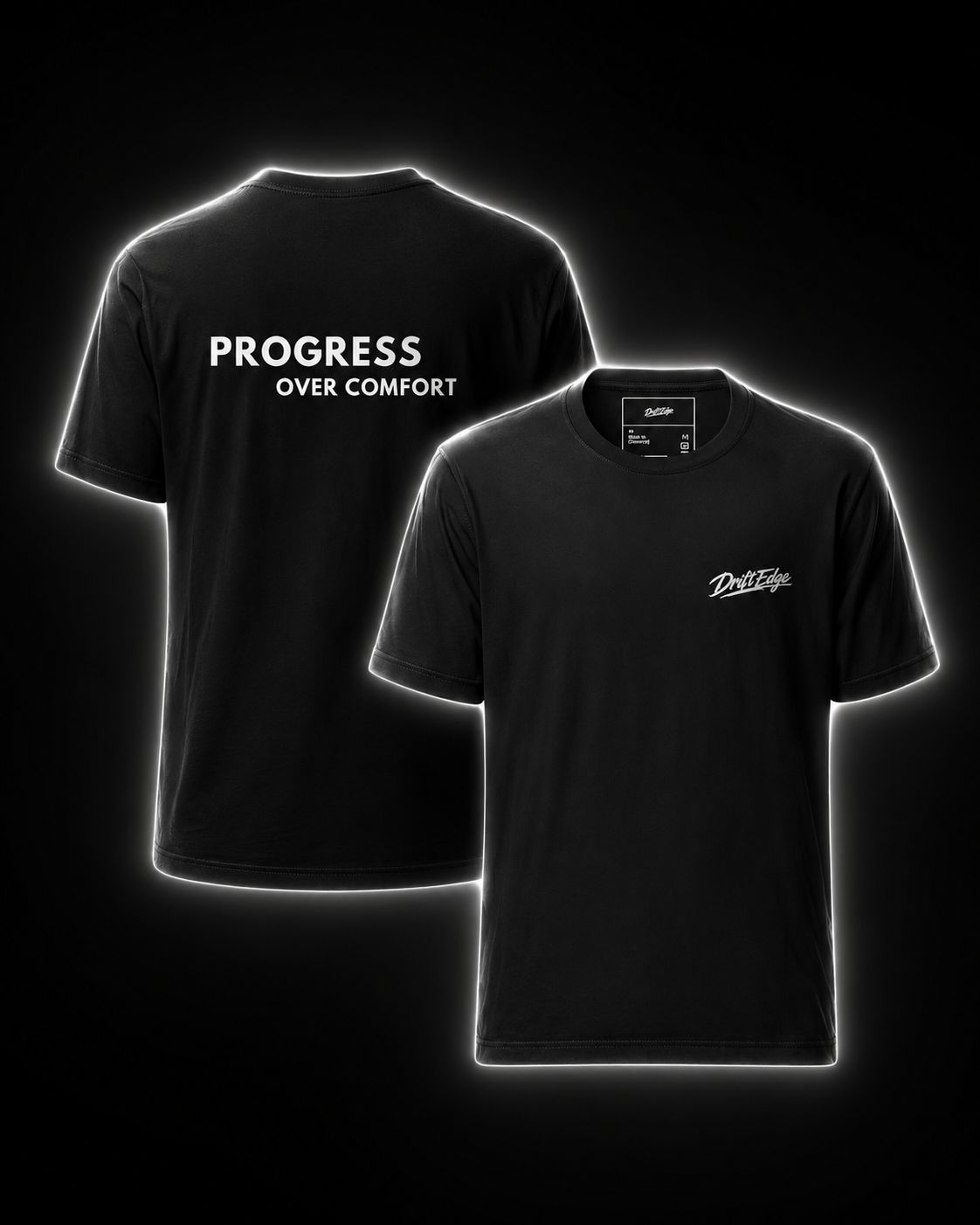 Progress Over Comfort Dark Gray Tee | DriftEdge®